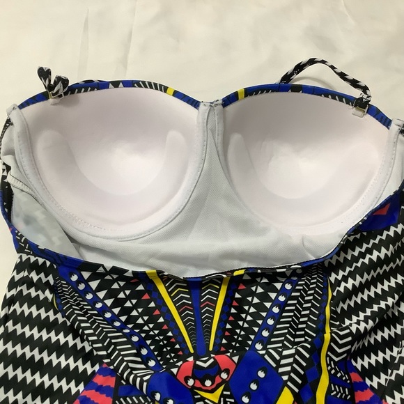 Boho blue one piece swimsuit size L (0037) - Picture 7 of 13